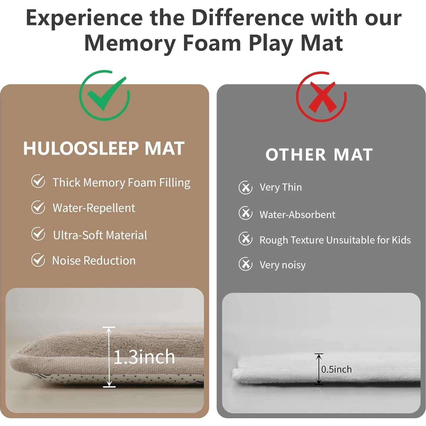 Alfombra de Juego para Bebés Huloo Sleep 127x127 cm Beige