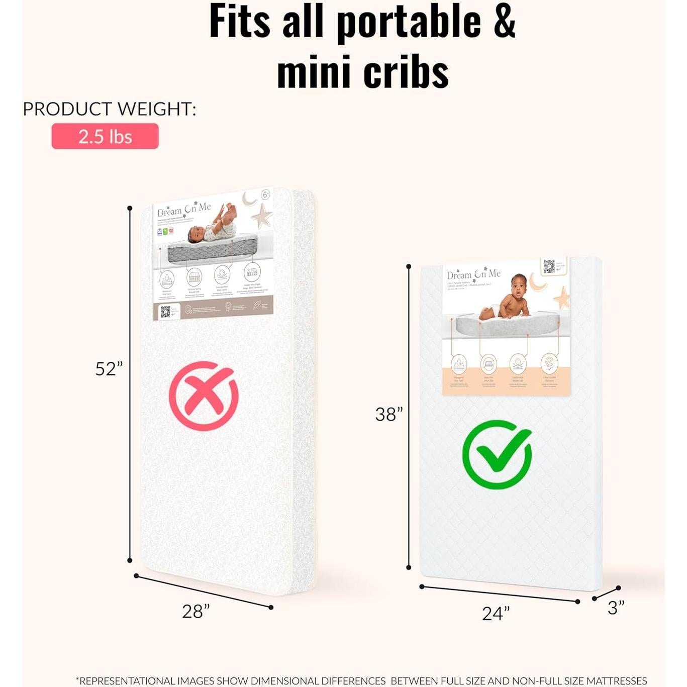 Colchón Portátil Dream On Me Holly 97x61 cm Impermeable