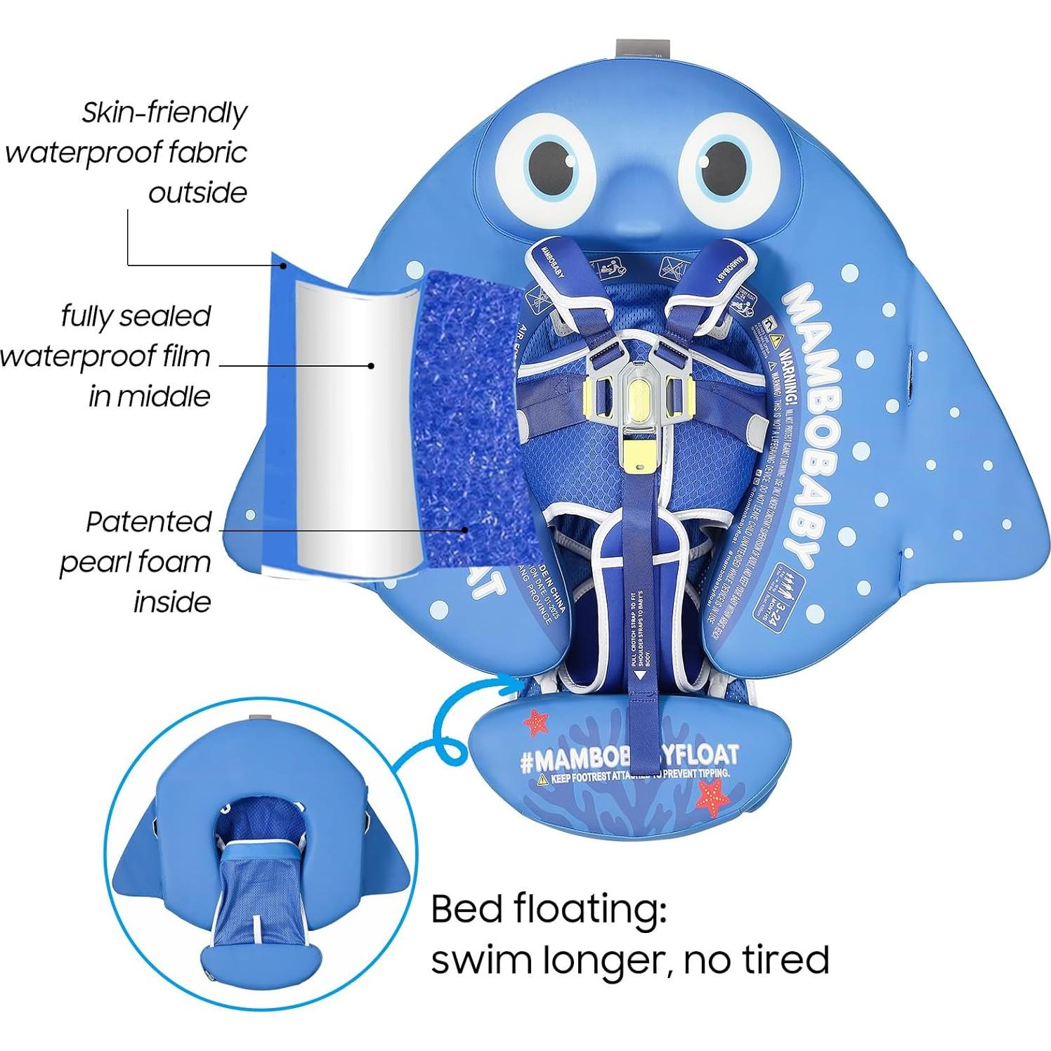 Flotador Mambobaby para Bebés con Toldo y Cola Ajustable