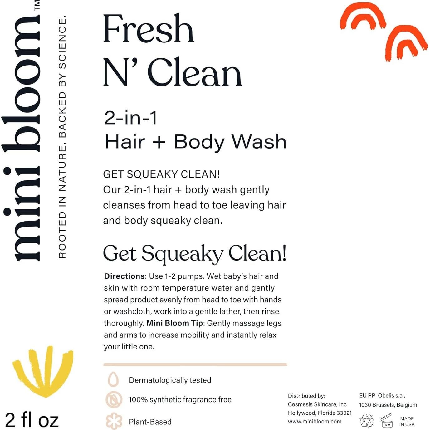 Mini Bloom Gel de Baño 2-en-1 Sin Sulfatos 59ml Bebés