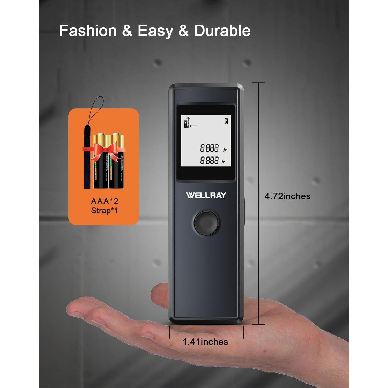 Medidor Láser WELLRAY 50.29m Precisión 1.59mm para DIY