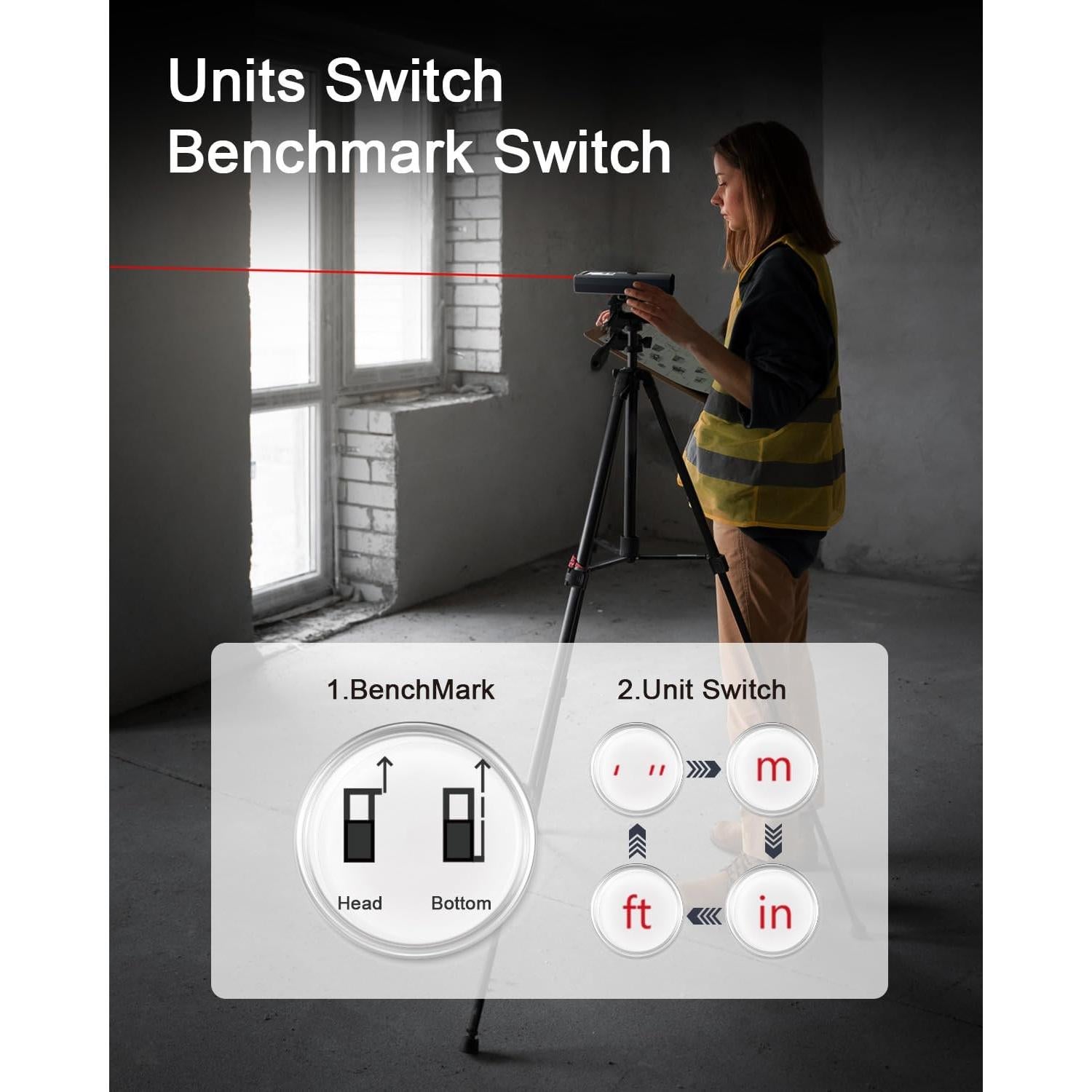 Medidor Láser WELLRAY 50.29m Precisión 1.59mm para DIY