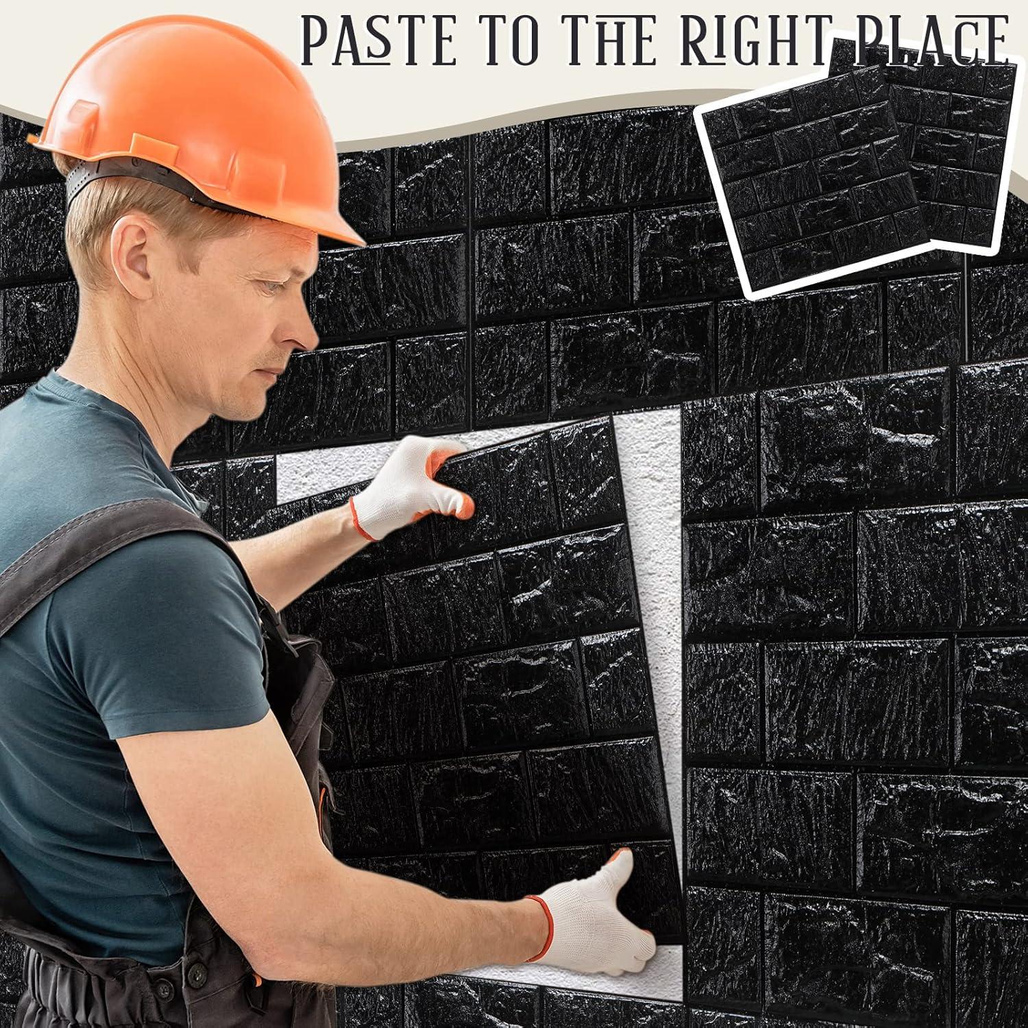Paneles de Pared 3D Autoadhesivos Colarr 60 Pcs Negro