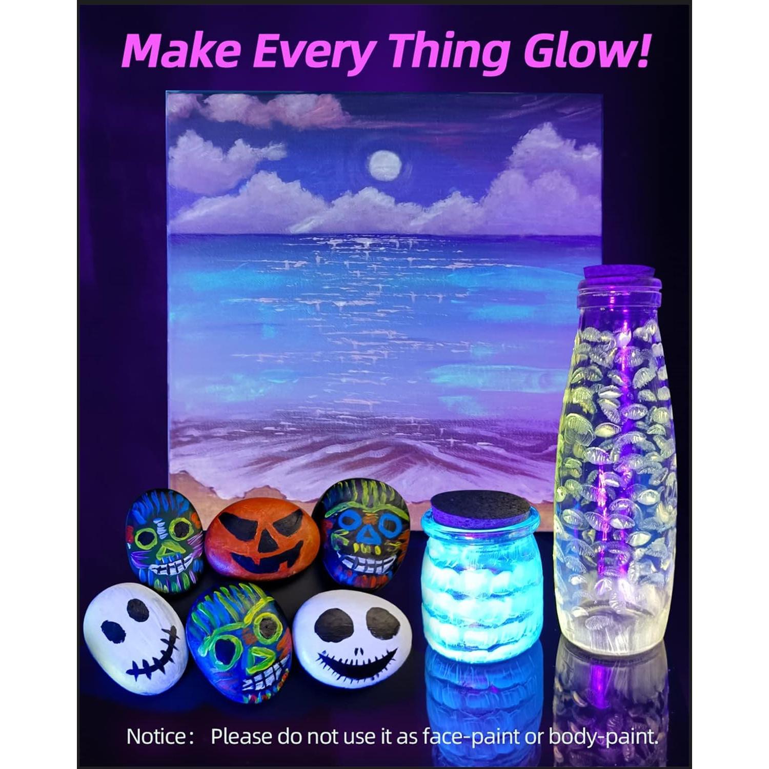 Set de Pintura Acrílica Fantastory que Brilla en la Oscuridad - 10 Colores 30ml