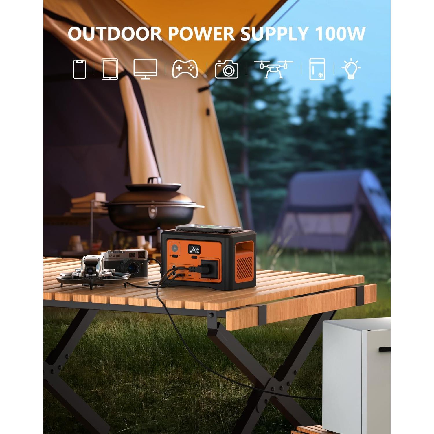 Estación de Energía Portátil Tiexei S1 192Wh 100W para Camping