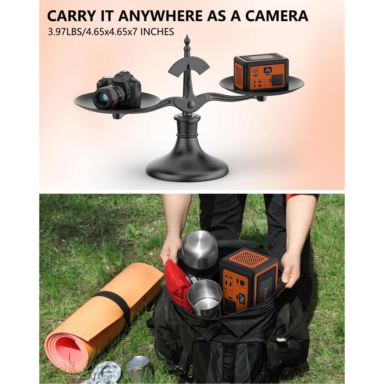 Estación de Energía Portátil Tiexei S1 192Wh 100W para Camping