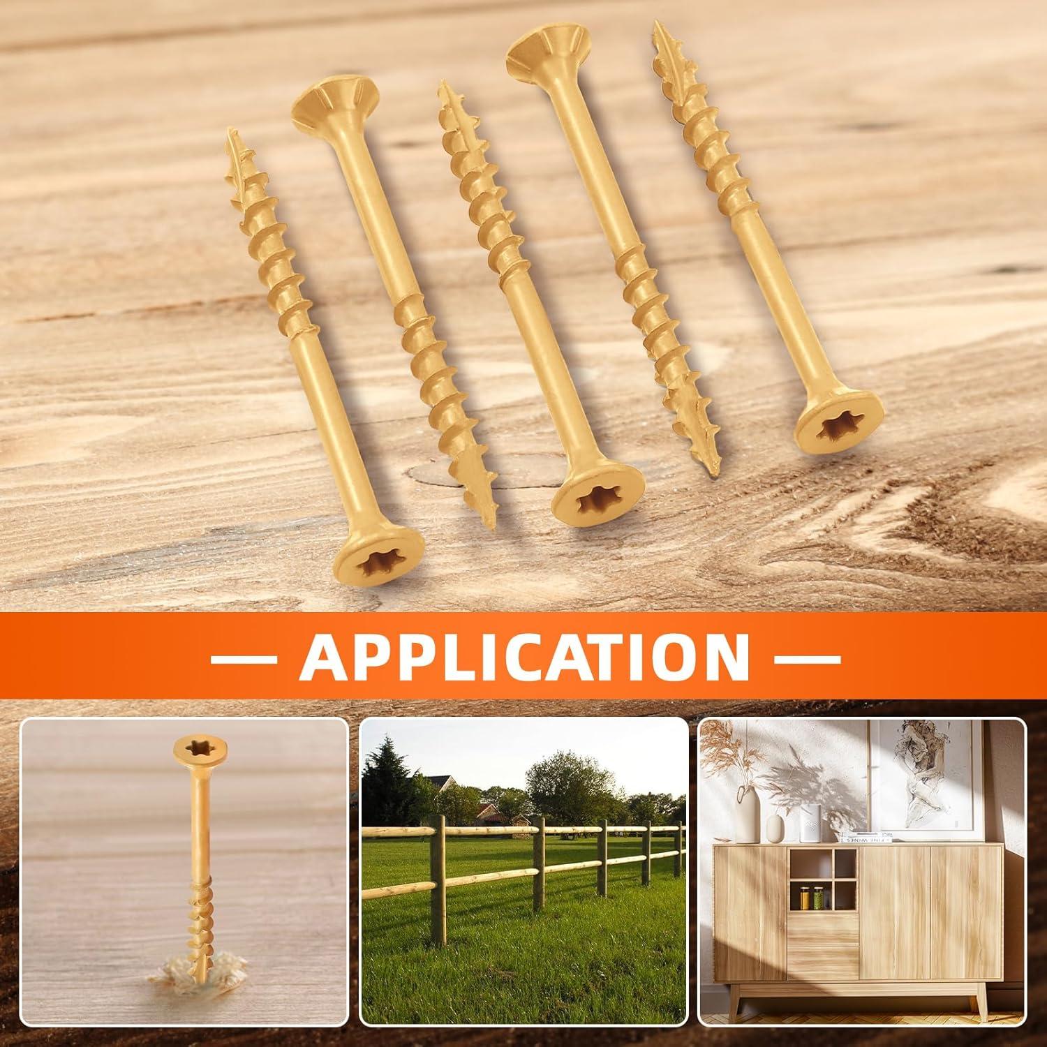 Tornillos de Madera MewuDecor #8 x 38mm 100 PCS Estilo Torx