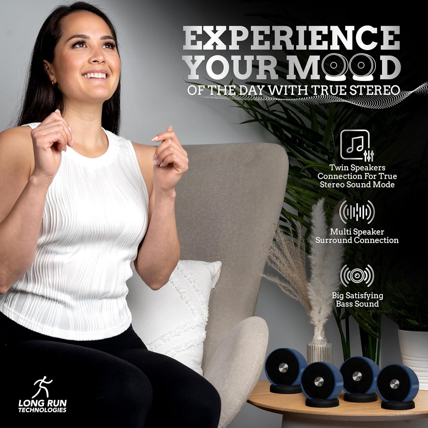 Par de Altavoces Bluetooth Inalámbricos Long Run 10W Azul