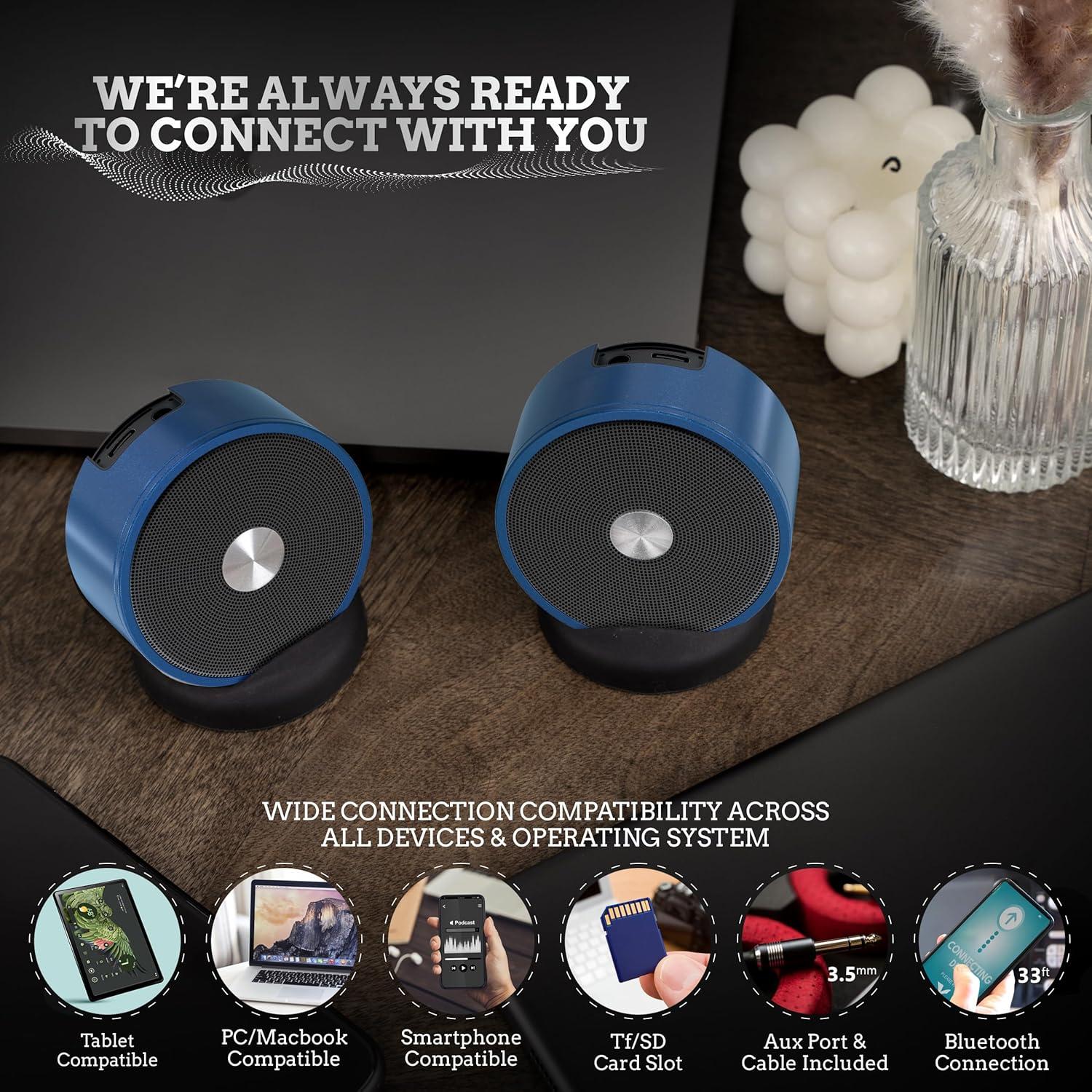 Par de Altavoces Bluetooth Inalámbricos Long Run 10W Azul