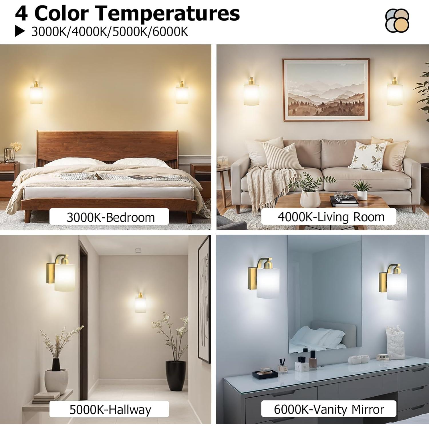 Juego de Apliques de Pared Inalámbricos iThird 6000mAh Dorados