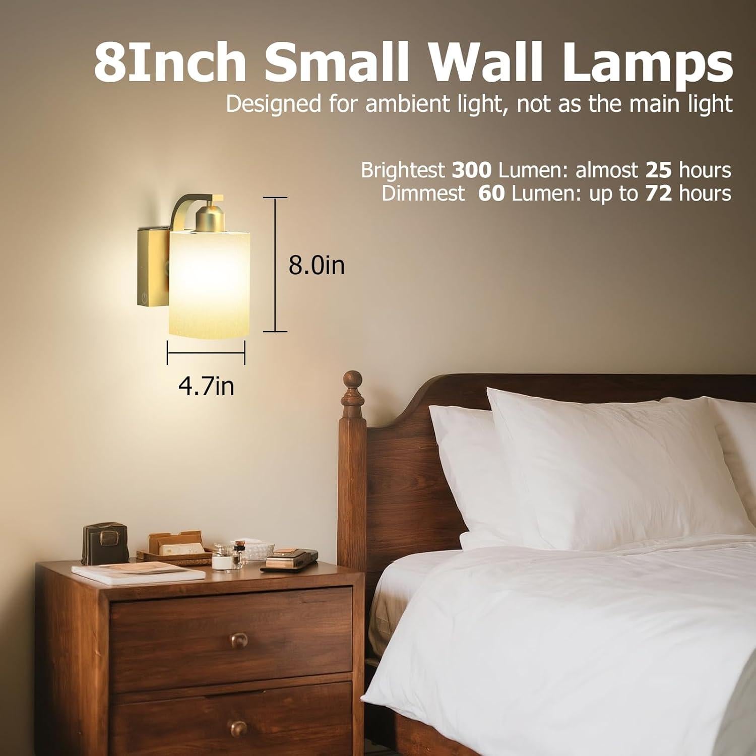 Juego de Apliques de Pared Inalámbricos iThird 6000mAh Dorados