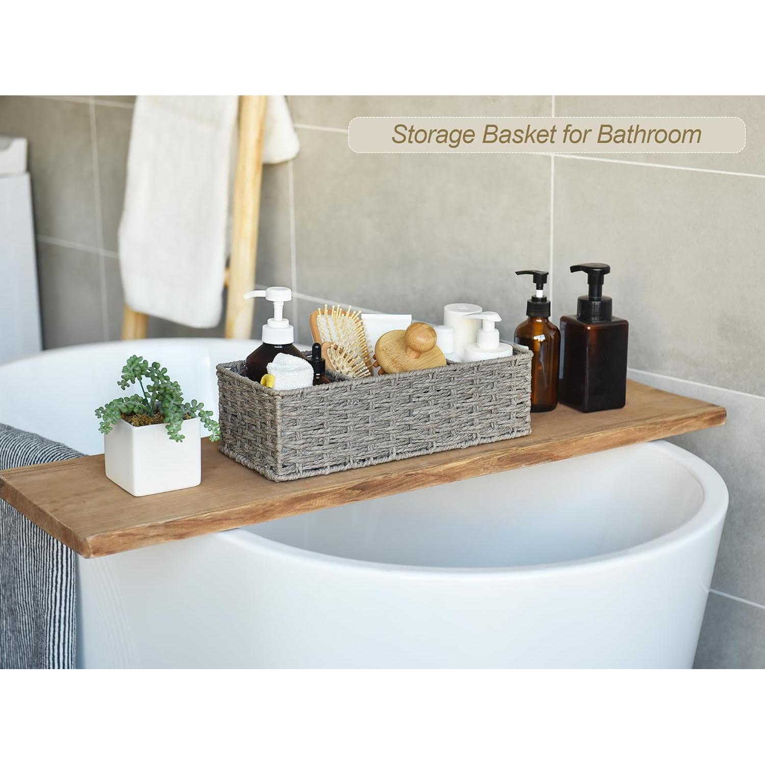 Cestas de Mimbre StorageWorks 3 Secciones Gris Paquete 2