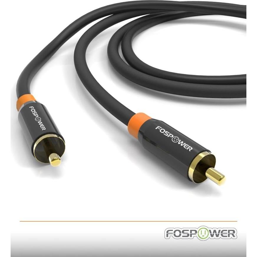 Cable de Audio Digital Coaxial FosPower RCA Macho 0,91 m - 2 Paquete