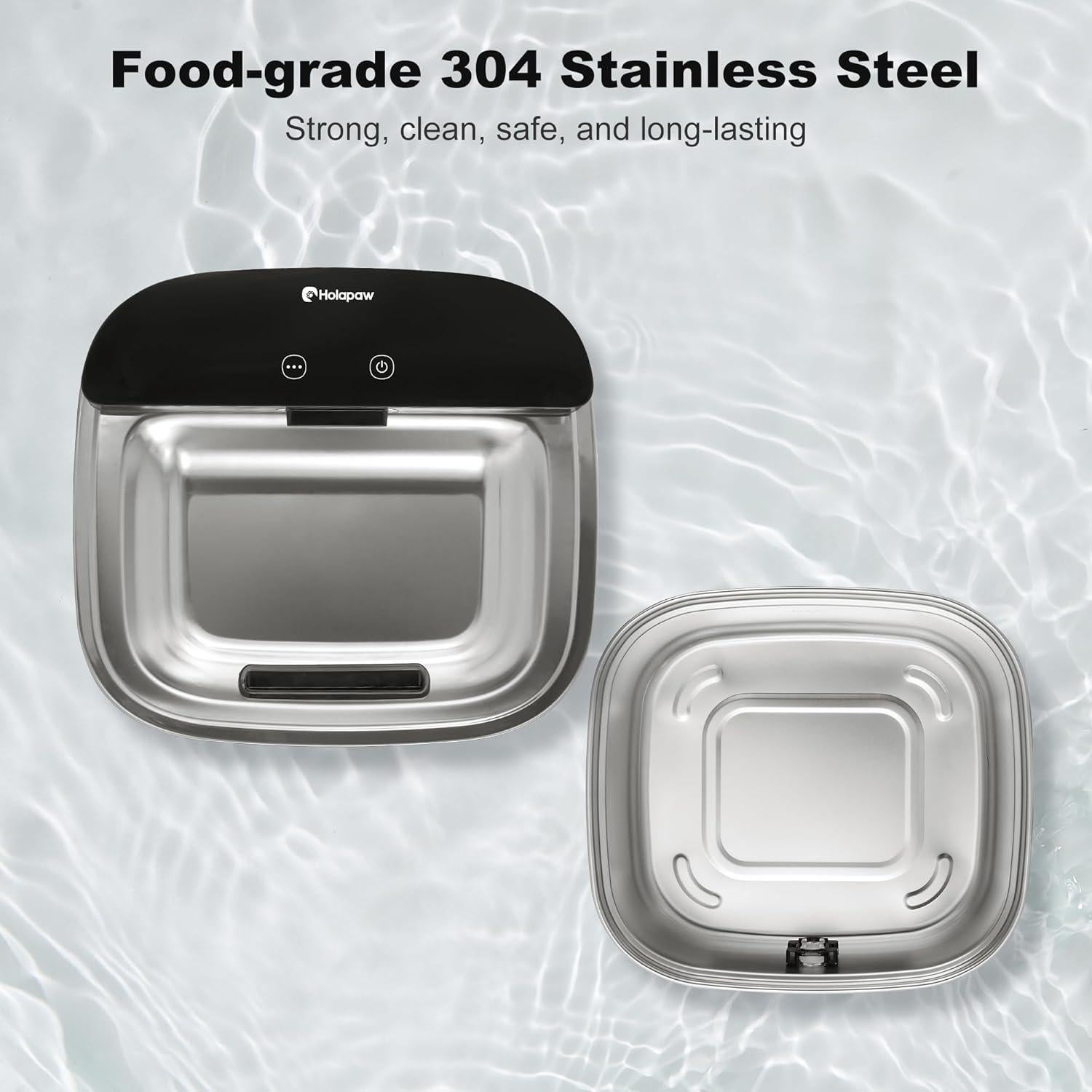 Fuente de Agua Inalámbrica para Gatos Holapaw 3.78L Acero Inoxidable