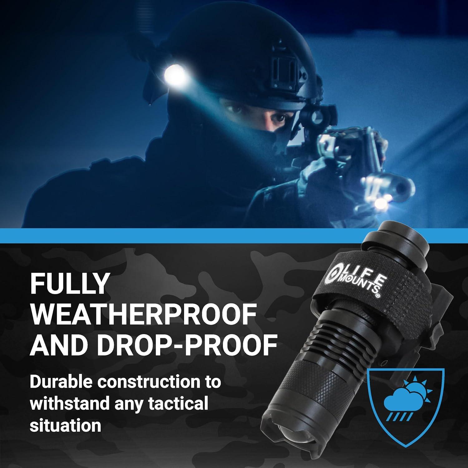 Linterna Táctica Montada en Riel Life Mounts - LED Blanco