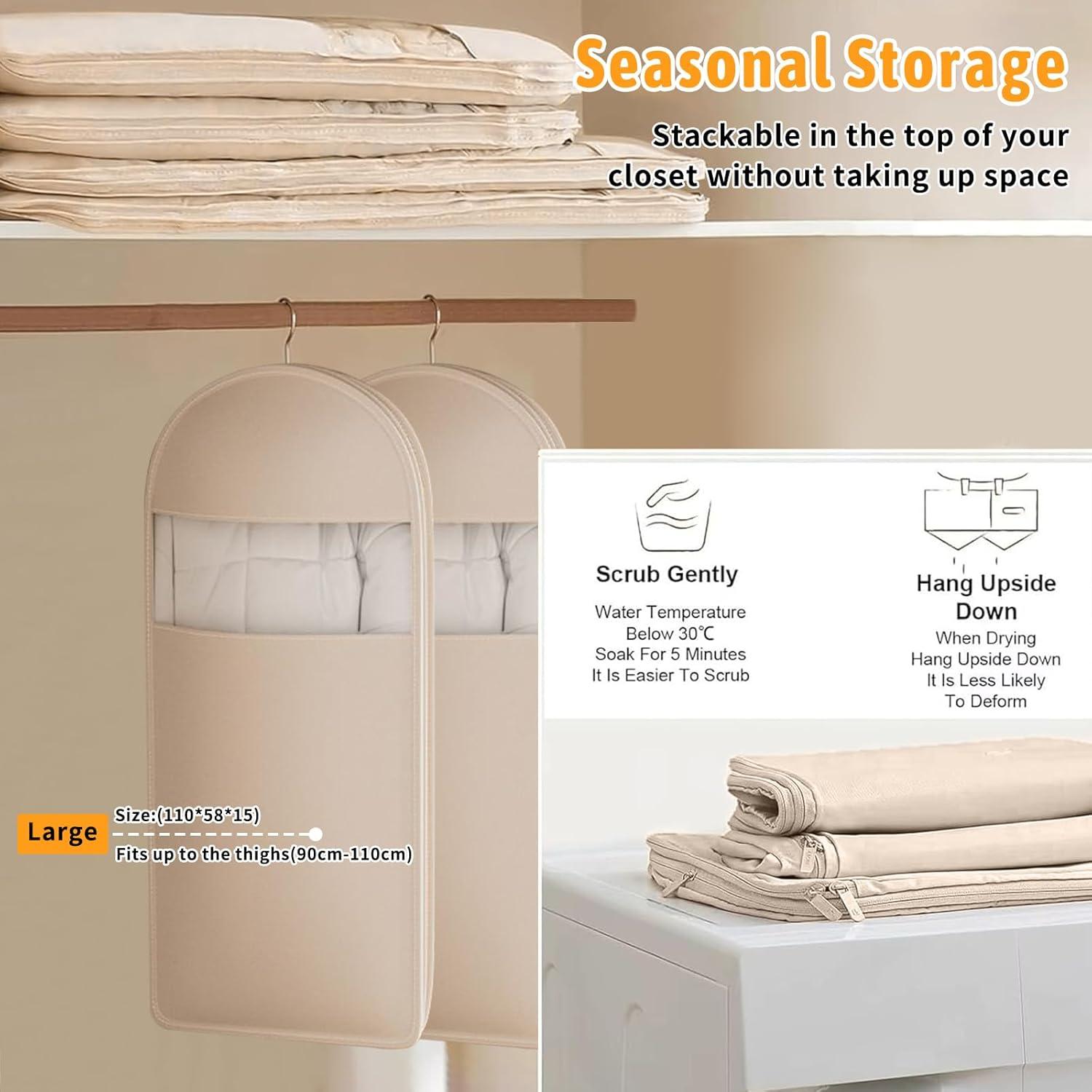 Bolsa Colgante Ahorra Espacio TPILOAW 75.7L Beige PVC