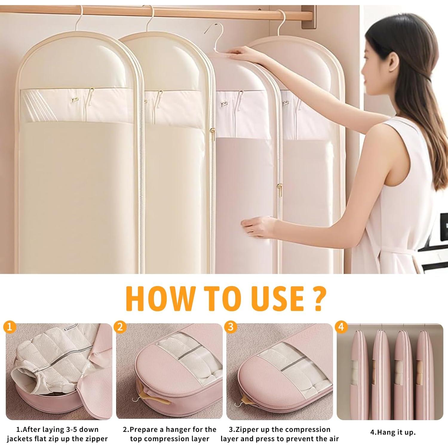 Bolsa Colgante Ahorra Espacio TPILOAW 75.7L Beige PVC