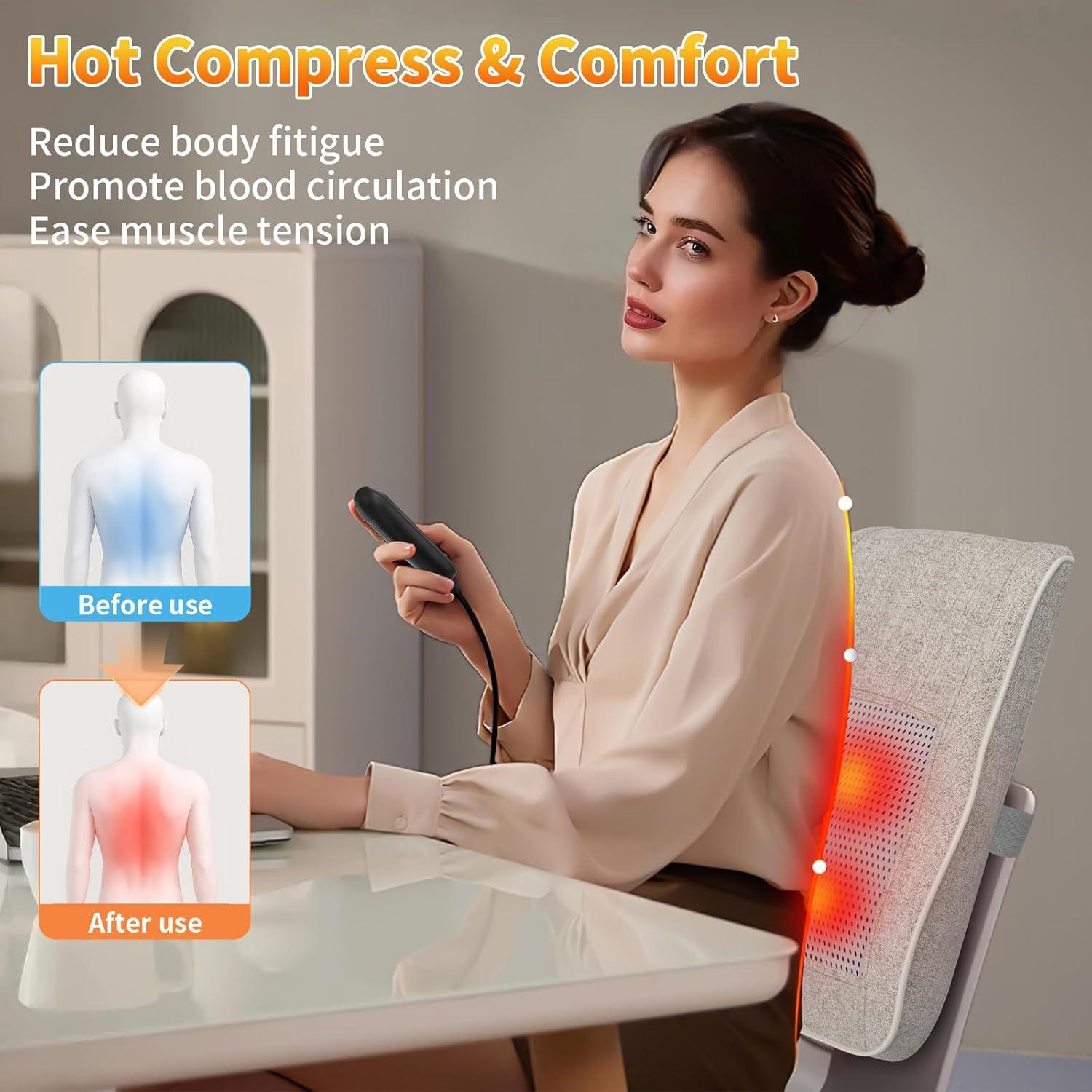 Masajeador de Espalda Shiatsu Ekmoey con Calor 3D Ajustable