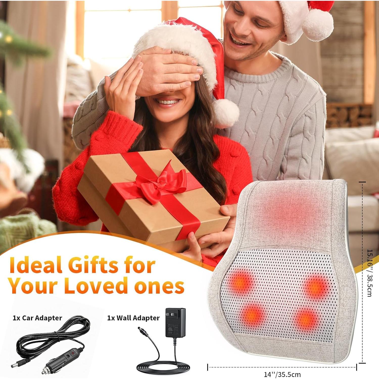 Masajeador de Espalda Shiatsu Ekmoey con Calor 3D Ajustable