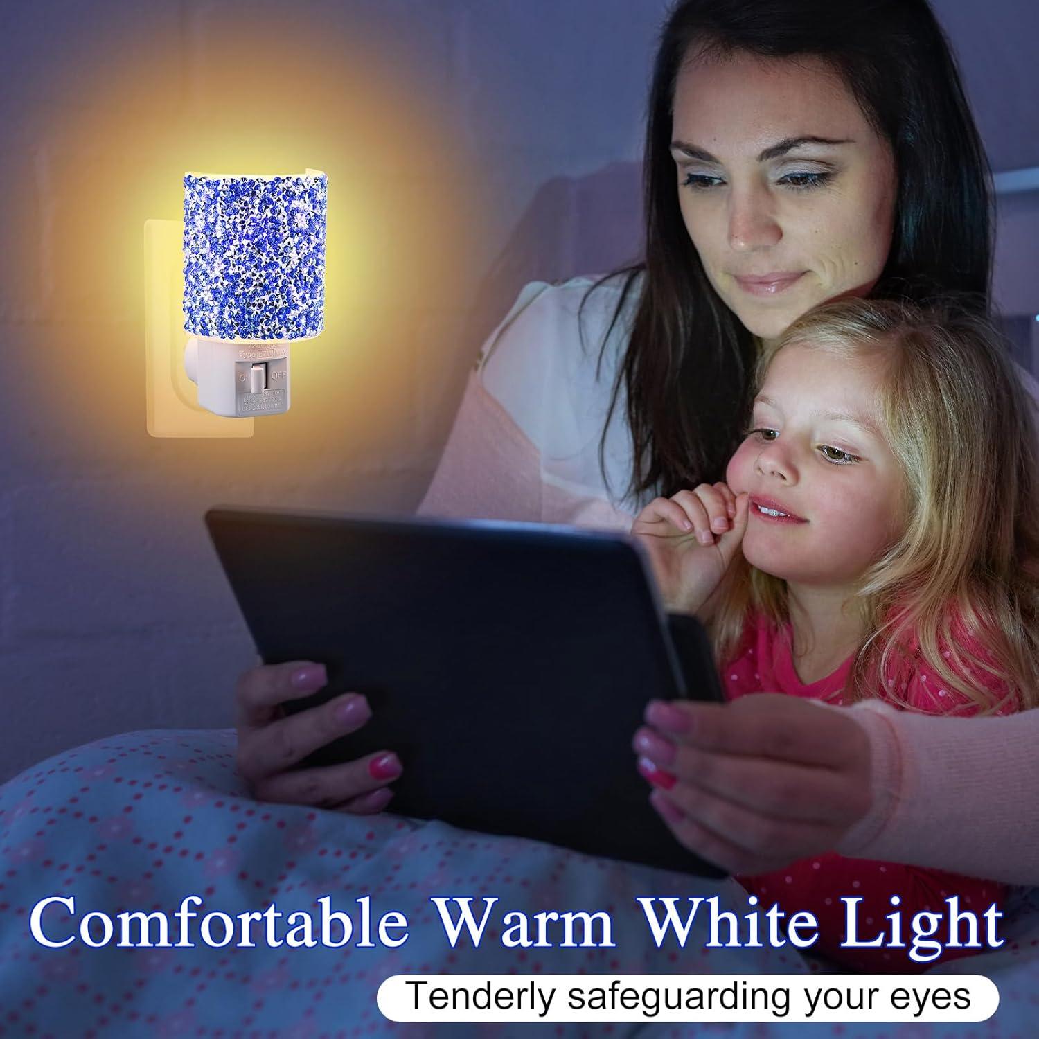 Luz Nocturna LED Hohean de Cristal Azul 7W 360° Enchufable