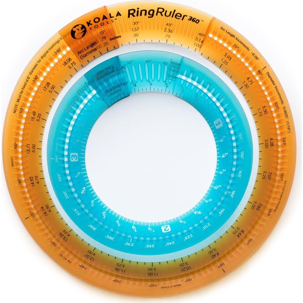 Koala Tools Combo de Regla Circular Ajustable 1-6" (2.54-15.24 cm)