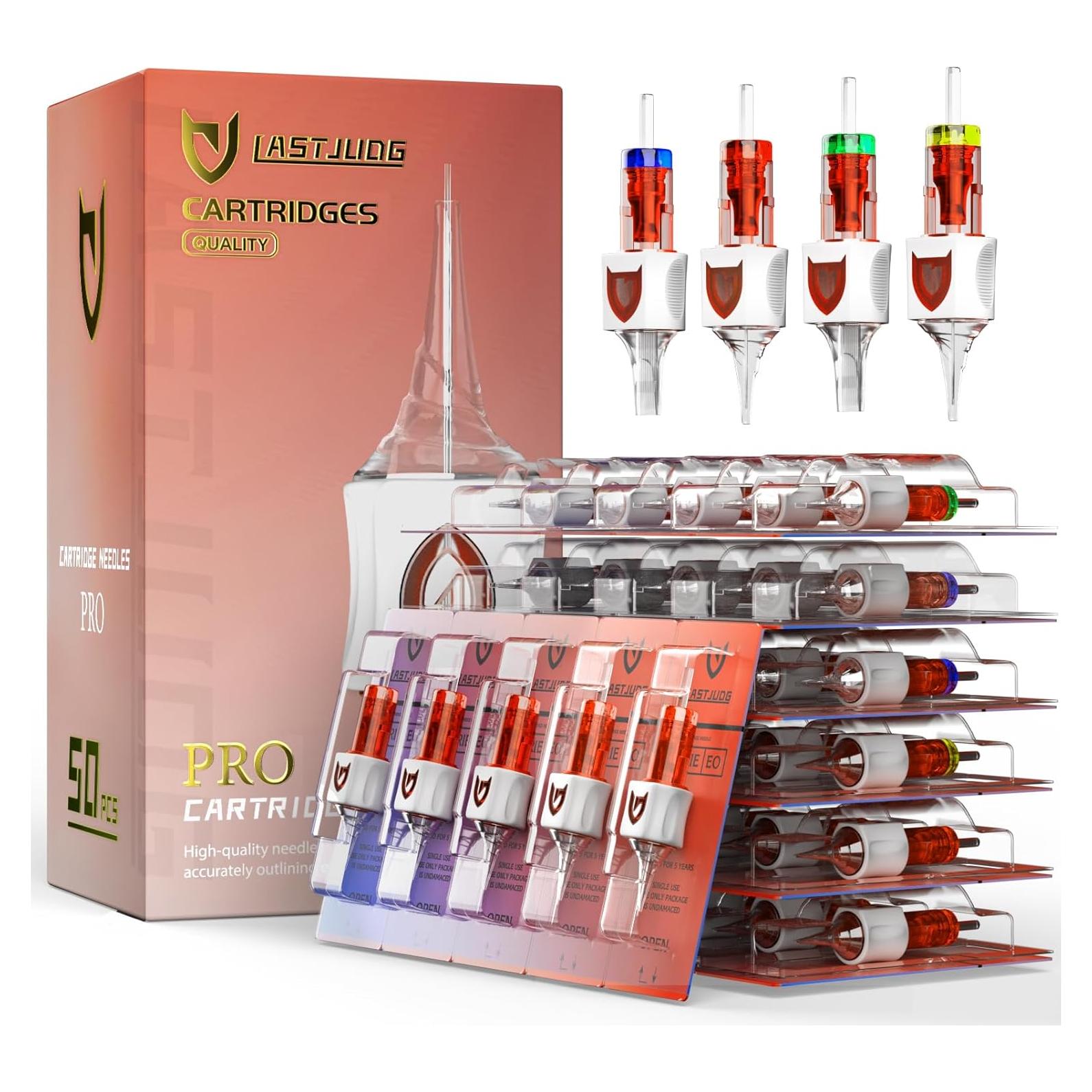 50 Agujas de Cartucho de Tatuaje LASTJUDG Mixtas 3RL 5RL 7RL 9RL