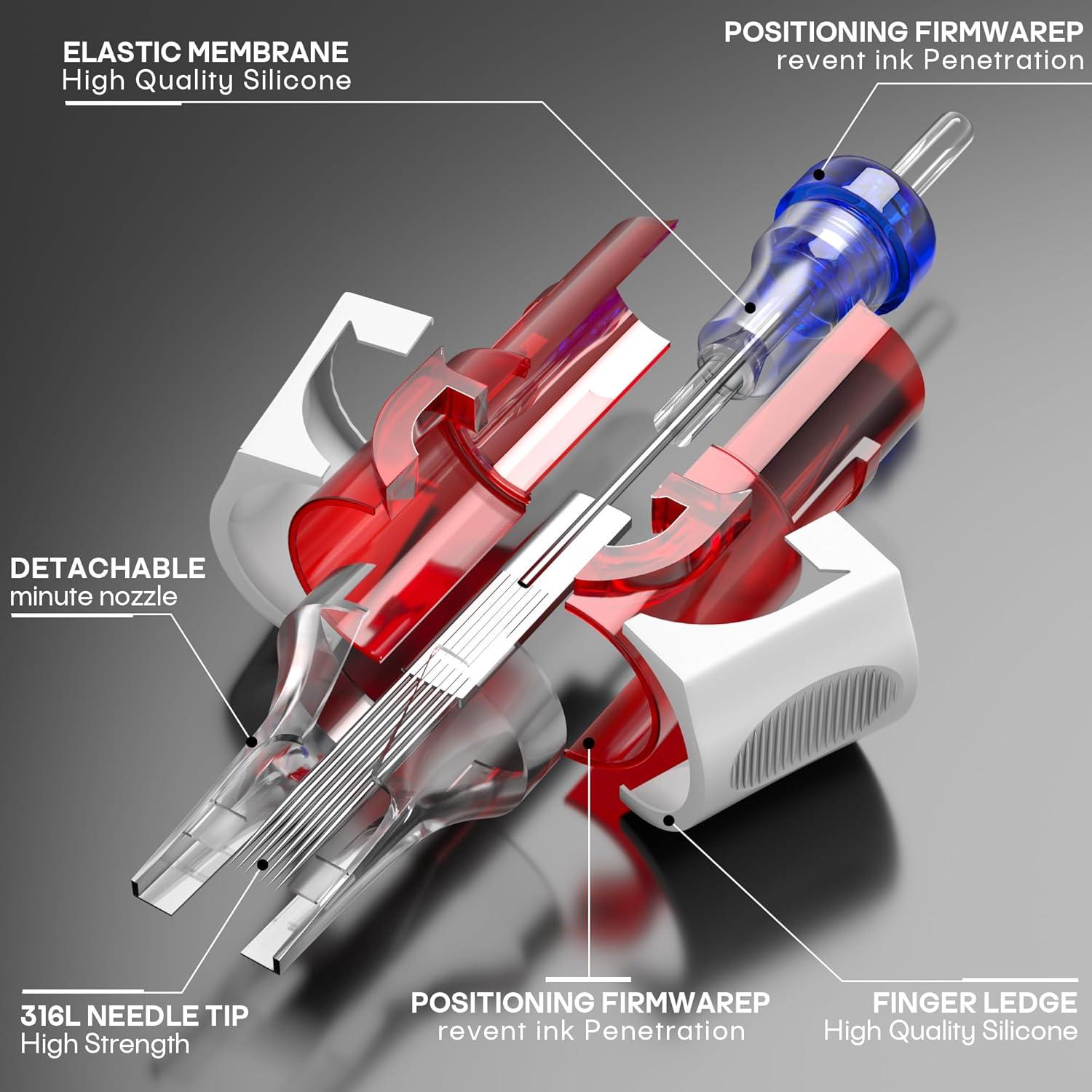 50 Agujas de Cartucho de Tatuaje LASTJUDG Mixtas 3RL 5RL 7RL 9RL