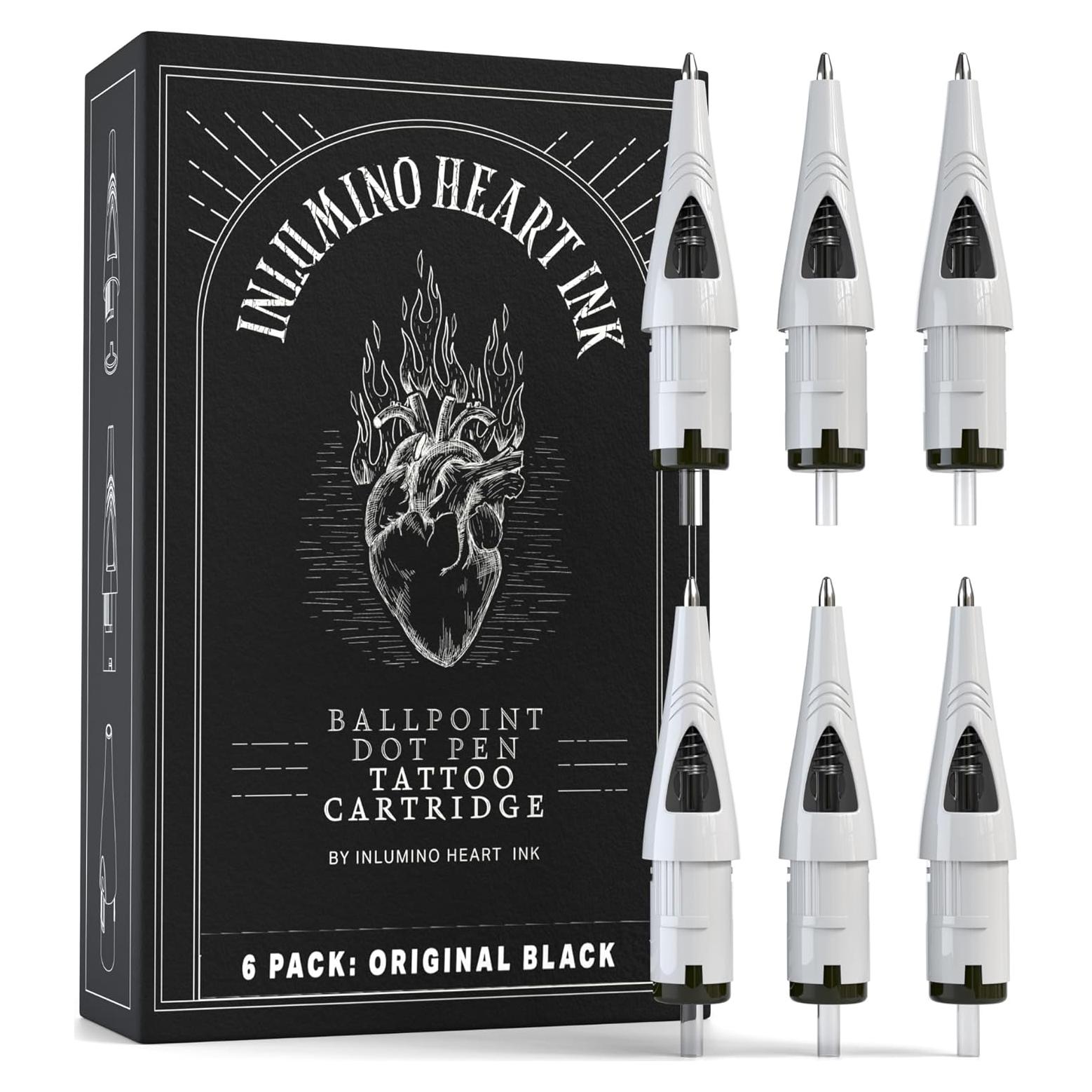 Cartuchos de bolígrafo Inlumino Heart Ink - Tinta negra - 6 unidades