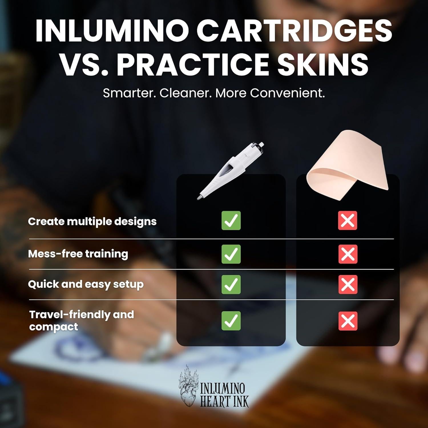 Cartuchos de bolígrafo Inlumino Heart Ink - Tinta negra - 6 unidades