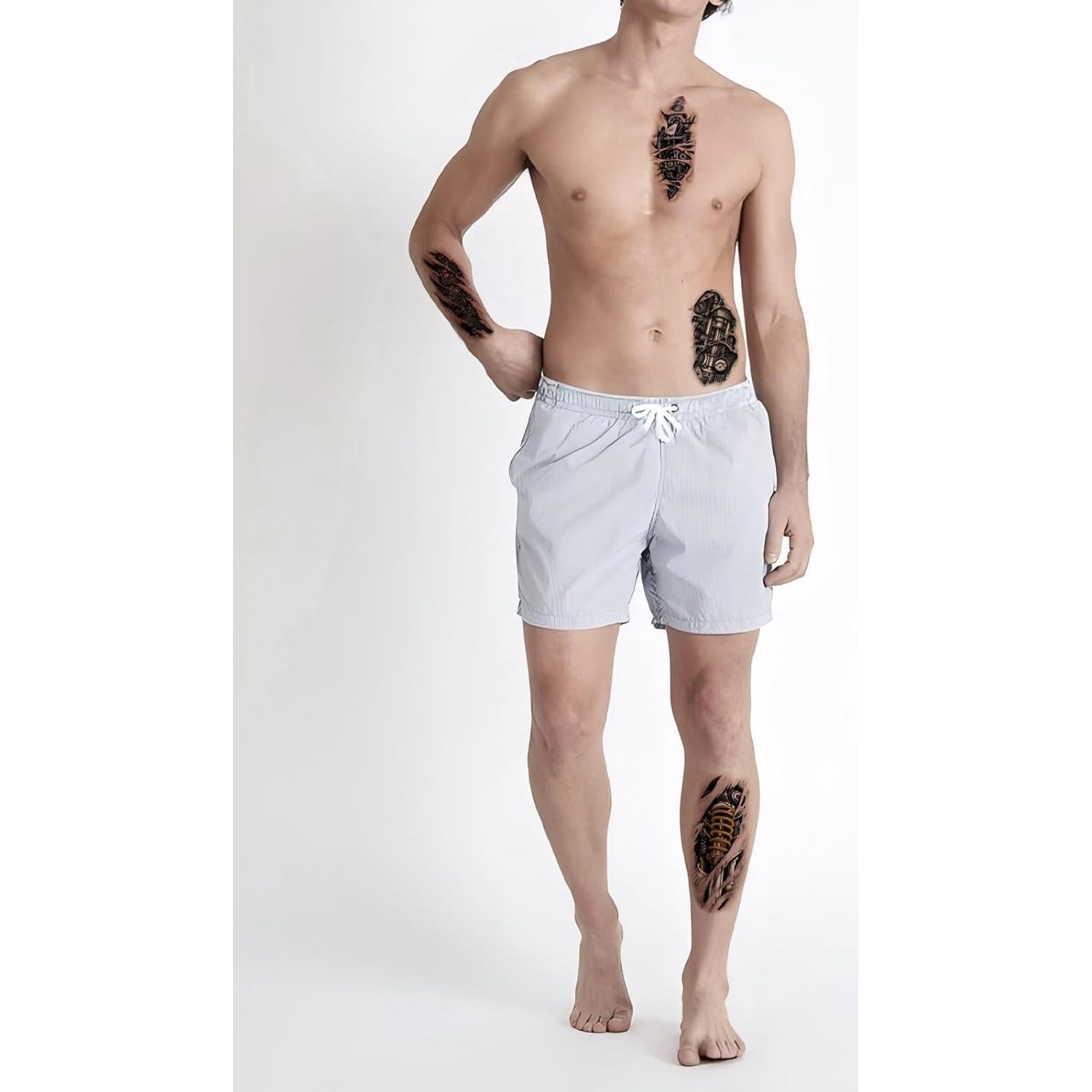 Tatuajes Temporales 3D Mecánicos Roarhowl - Diseño Único