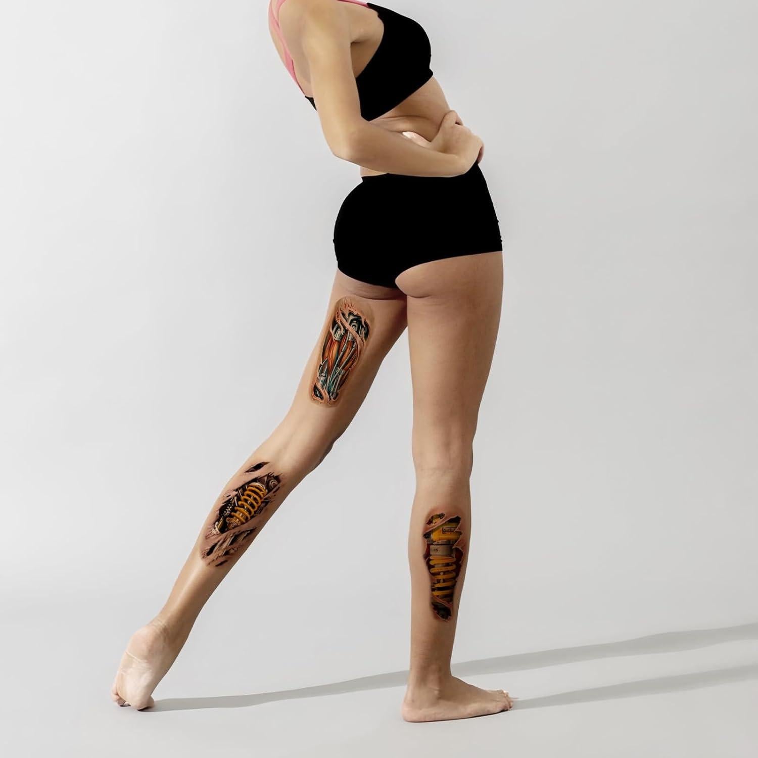 Tatuajes Temporales 3D Mecánicos Roarhowl - Diseño Único