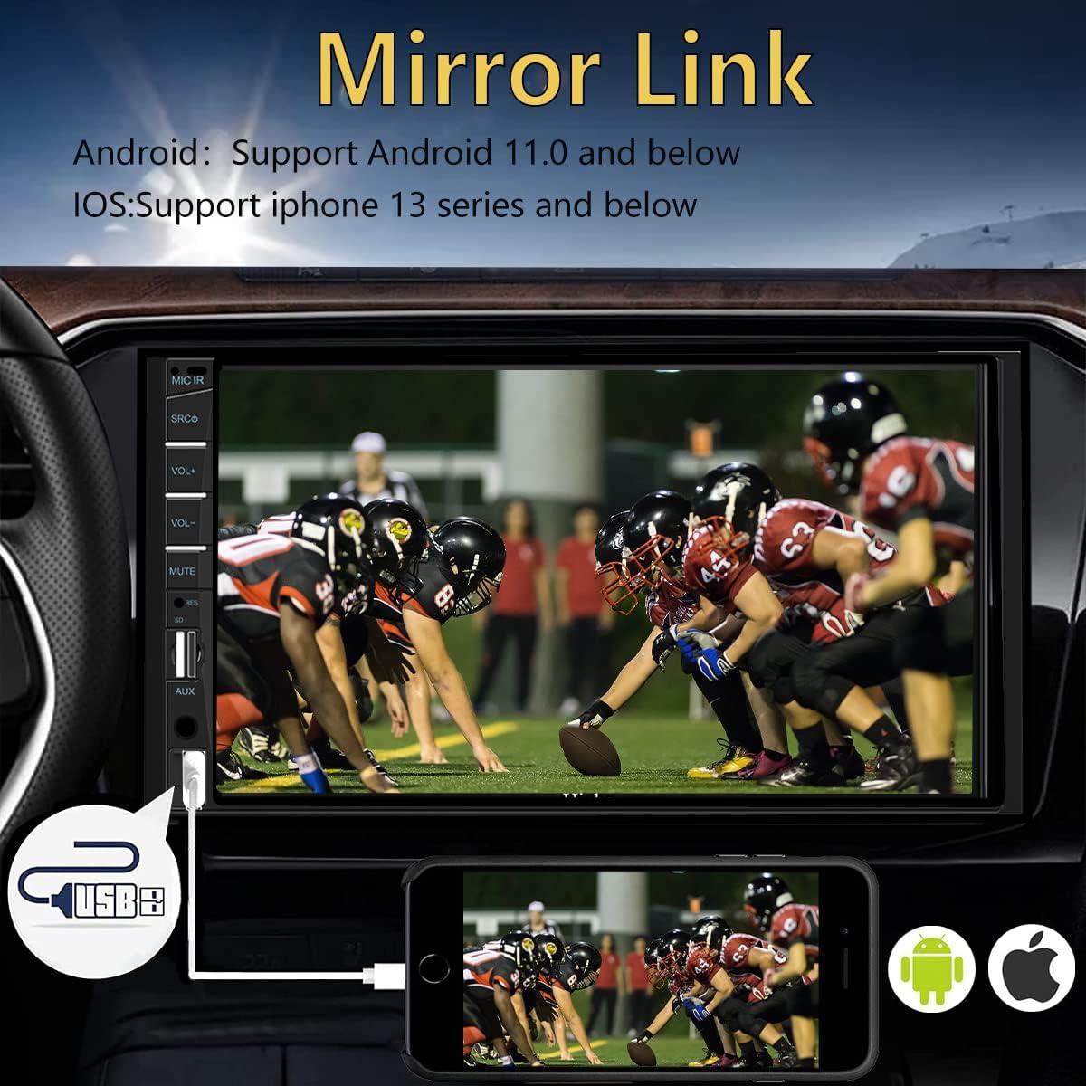 Estéreo de Coche Naifay Doble Din 7" MP5 Bluetooth con Cámara