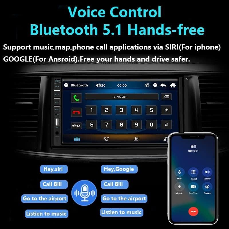 Estéreo de Coche Naifay Doble Din 7" MP5 Bluetooth con Cámara