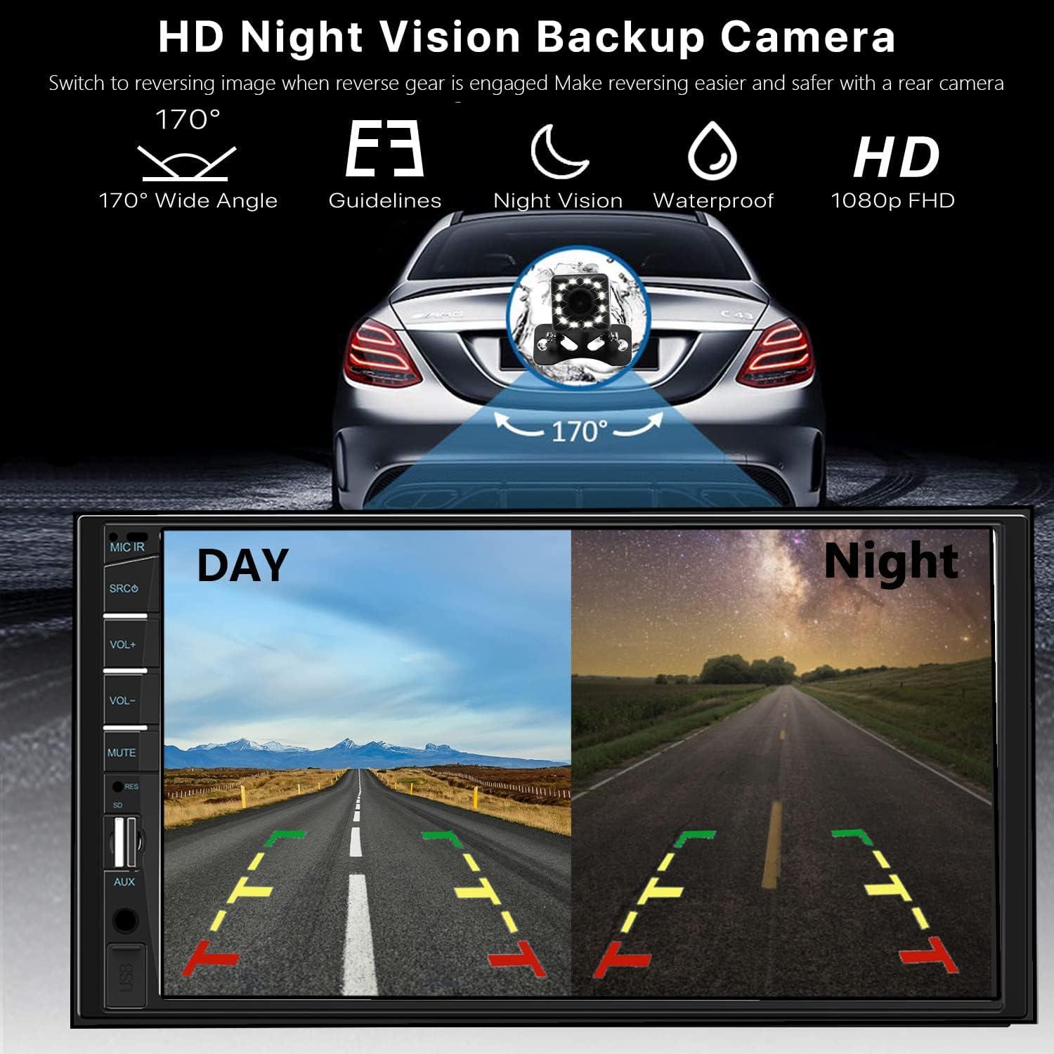 Estéreo de Coche Naifay Doble Din 7" MP5 Bluetooth con Cámara