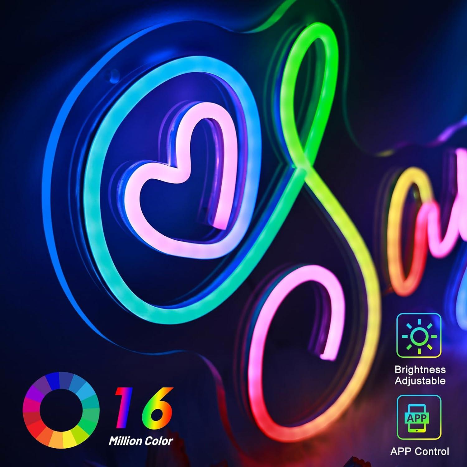 Letrero de Neón Personalizado RGB MRSSEASY con Control APP