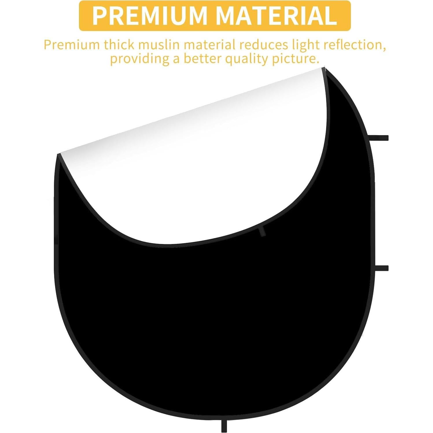 Fondo Colapsable Kate 1.5x2m Negro/Blanco para Fotografía