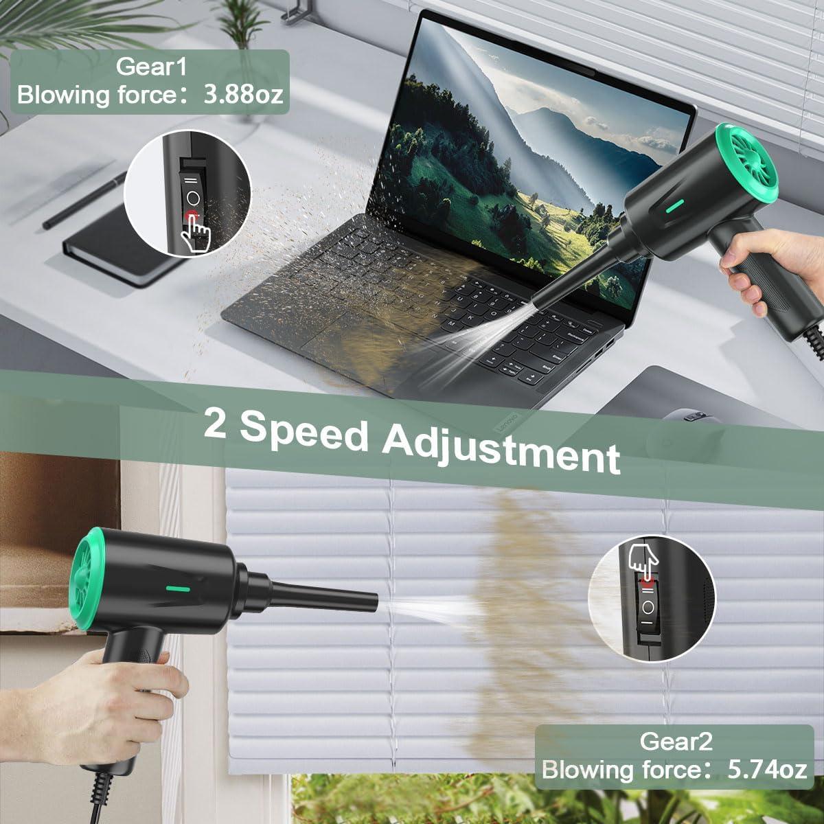 Soplador de Aire Meudeen AD08A 500W 2 Velocidades Verde