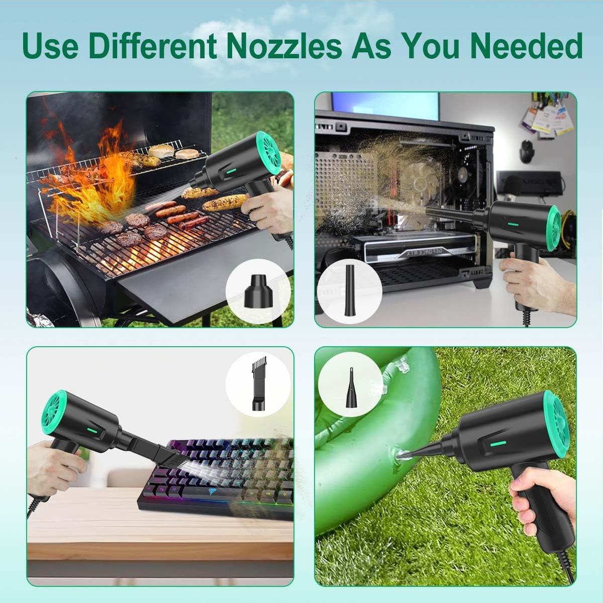 Soplador de Aire Meudeen AD08A 500W 2 Velocidades Verde