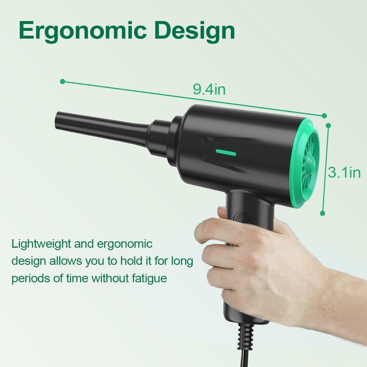 Soplador de Aire Meudeen AD08A 500W 2 Velocidades Verde