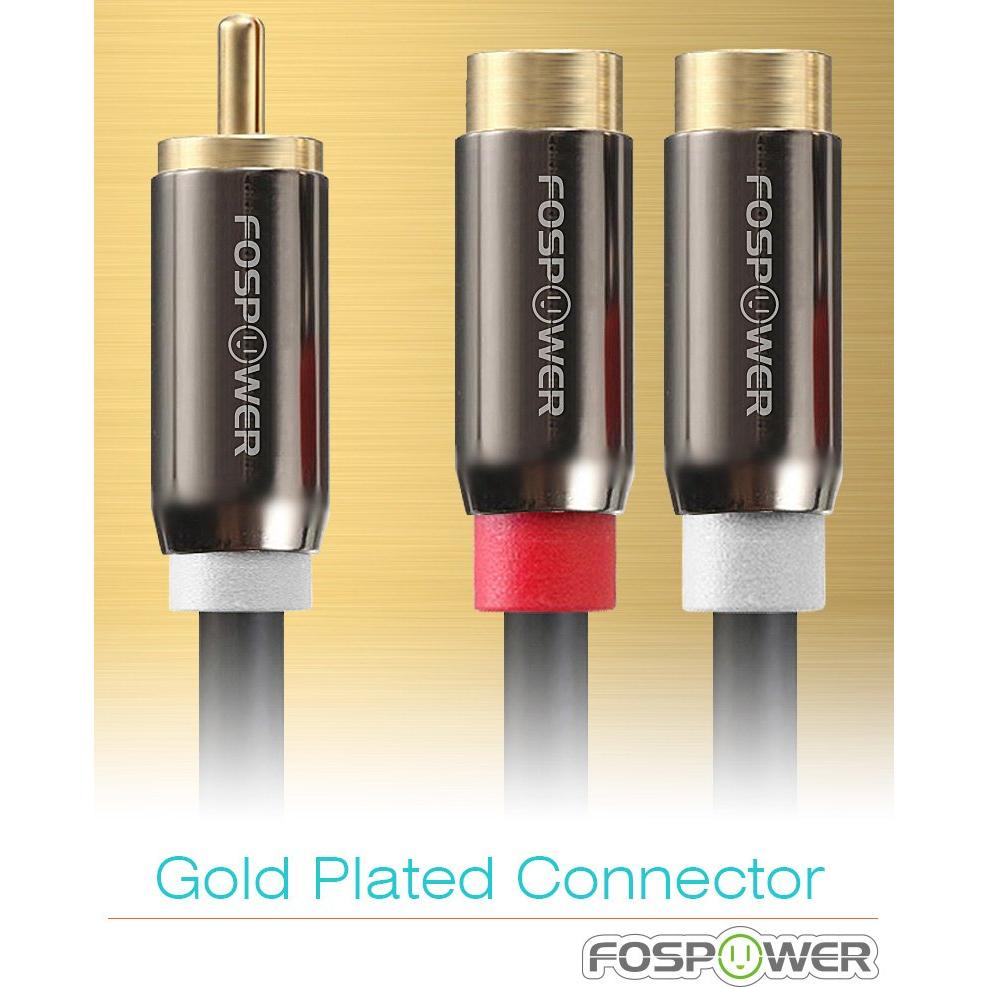 FosPower Adaptador Y RCA Macho a 2 Hembras Audio Estéreo