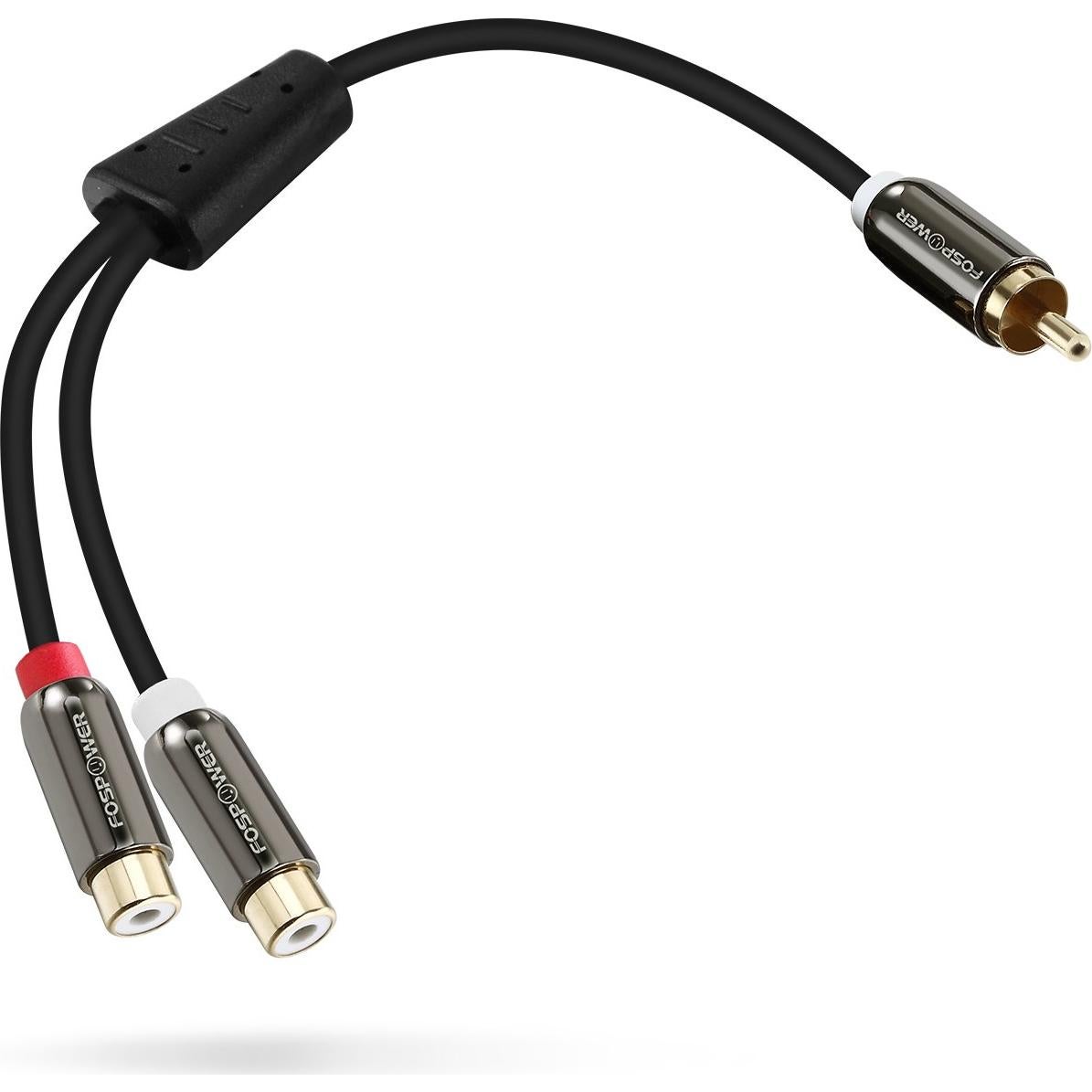 FosPower Adaptador Y RCA Macho a 2 Hembras Audio Estéreo
