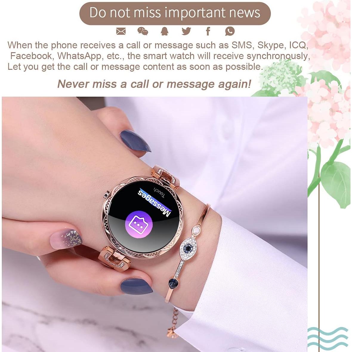 Reloj Inteligente para Mujeres Thafikzi Oro - Salud y Fitness