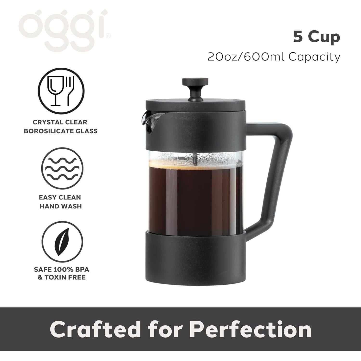 Prensa Francesa Oggi de Vidrio Borosilicato 5 Tazas - Cafetera Manual