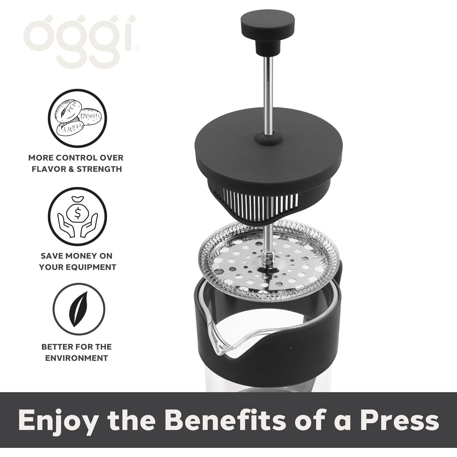 Prensa Francesa Oggi de Vidrio Borosilicato 5 Tazas - Cafetera Manual