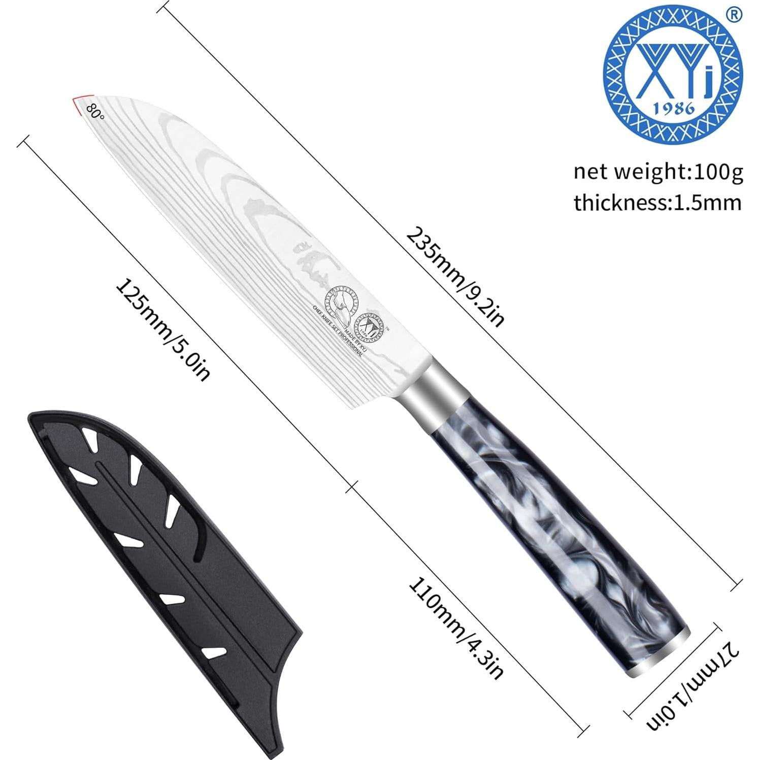 Cuchillo Santoku 12.7 cm XYJ de Acero Inoxidable con Mango Ergonómico