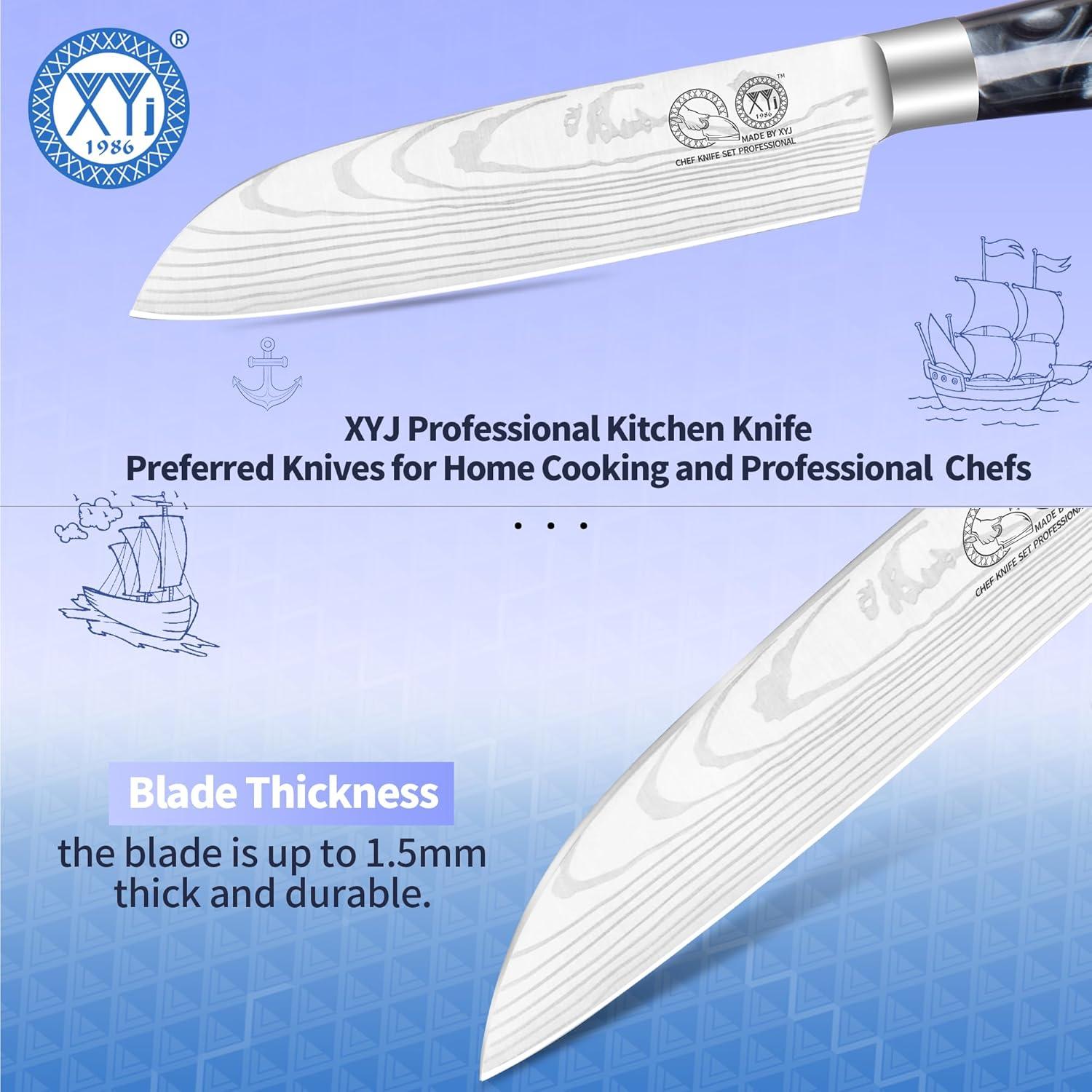 Cuchillo Santoku 12.7 cm XYJ de Acero Inoxidable con Mango Ergonómico