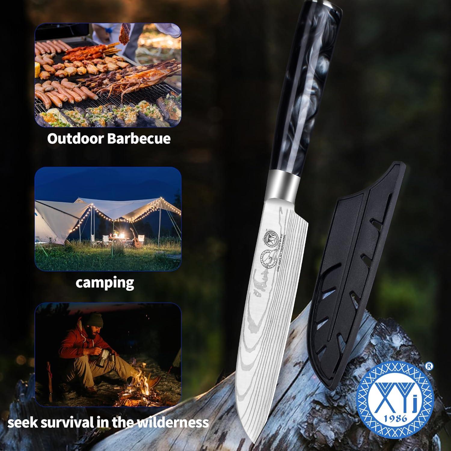 Cuchillo Santoku 12.7 cm XYJ de Acero Inoxidable con Mango Ergonómico