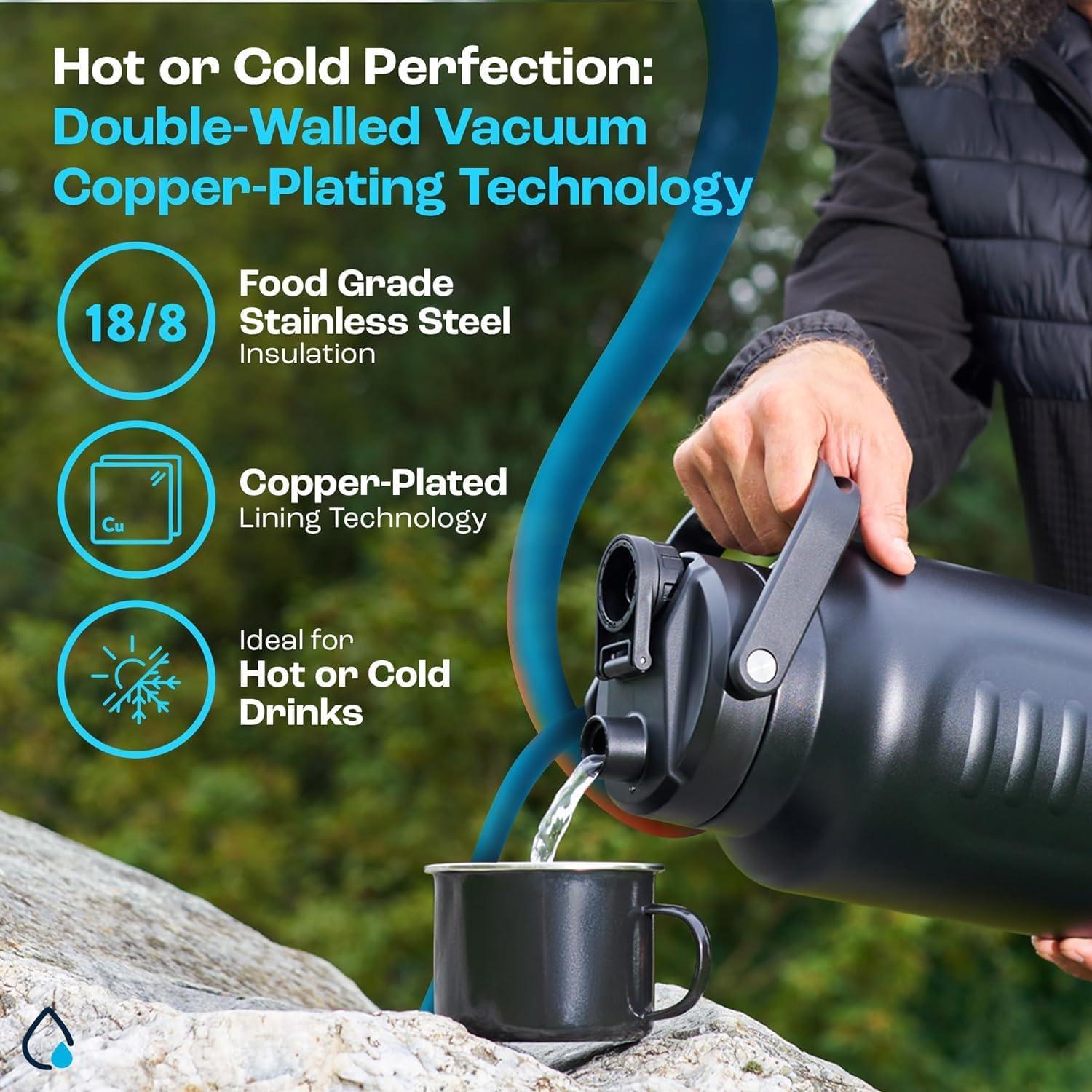 Botella de Agua Aislada AQUAFIT 128 oz Acero Inoxidable Rojo