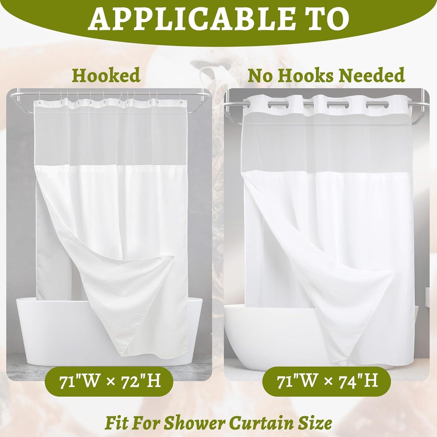 Forro de Cortina de Ducha N&Y HOME 70x137 cm Blanco con Bolsillos