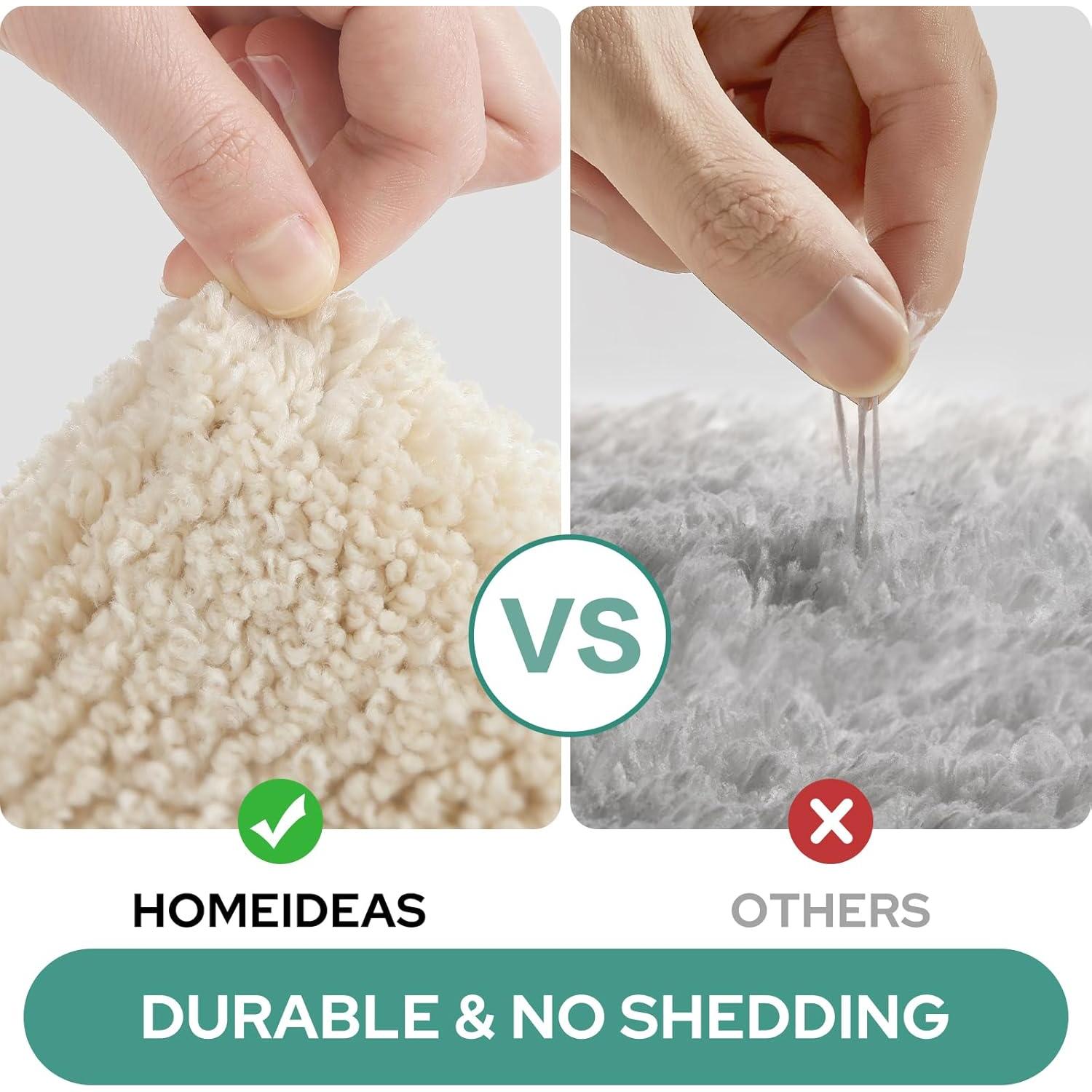 Conjunto de Alfombrillas de Baño HOMEIDEAS 2 Piezas Beige